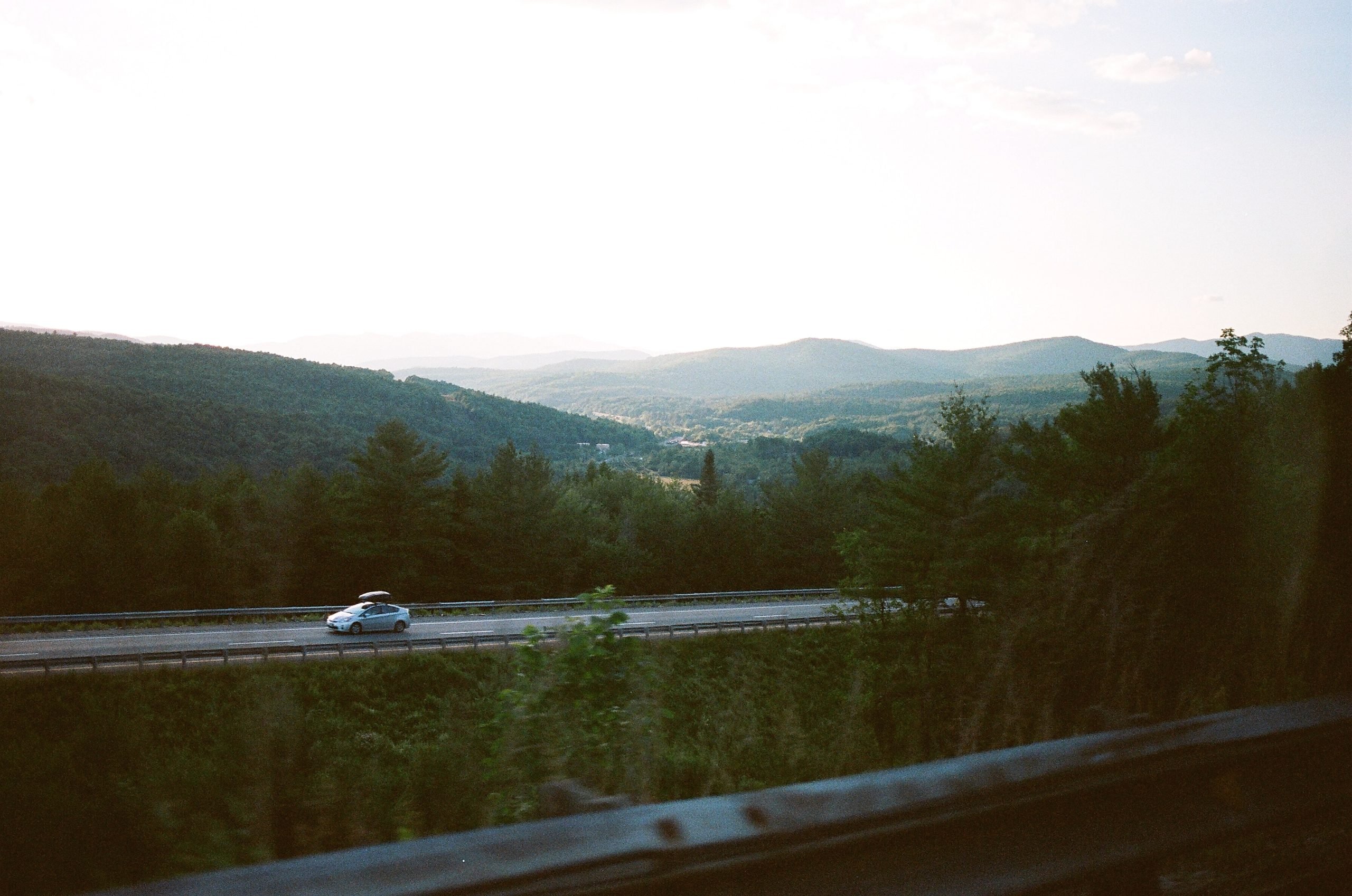 car on a Vermont highway